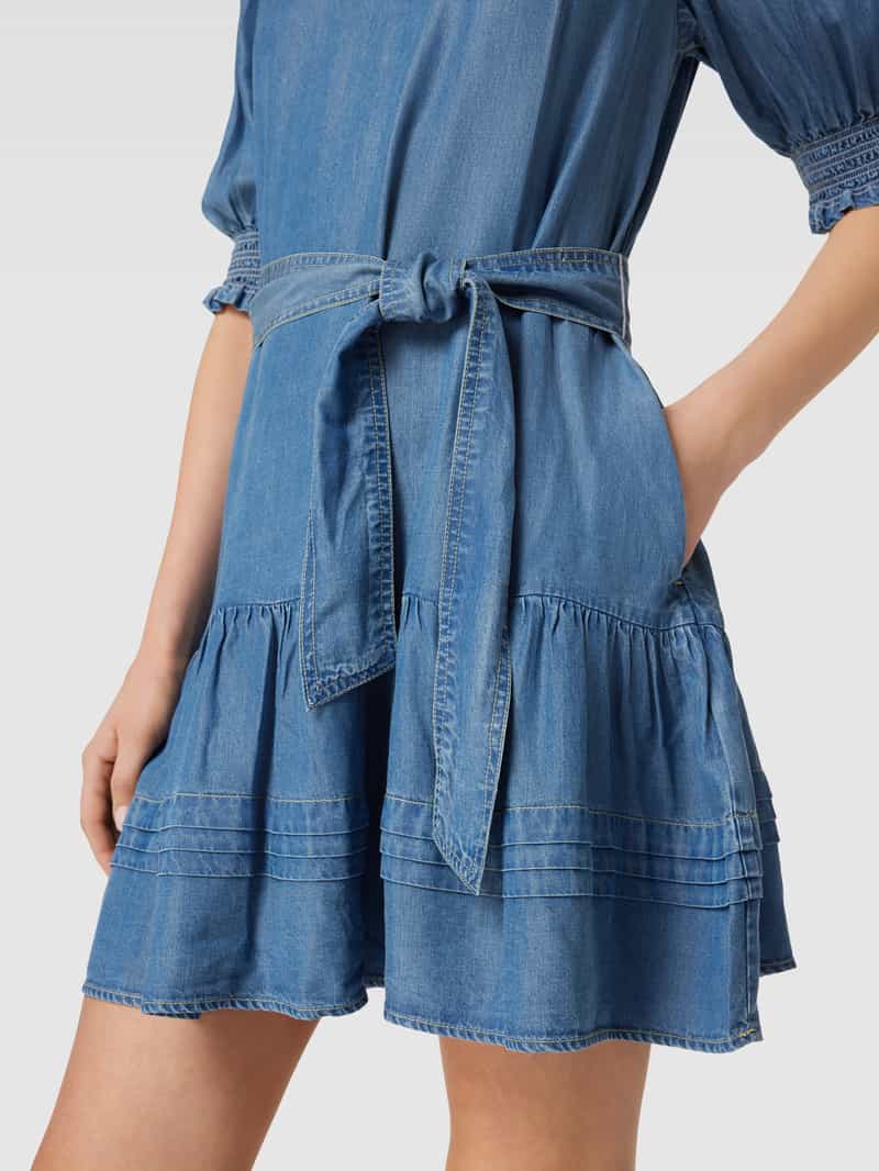 Lauren Ralph Lauren Jeansjurk van lyocell met strikceintuur model 'JESOLA'