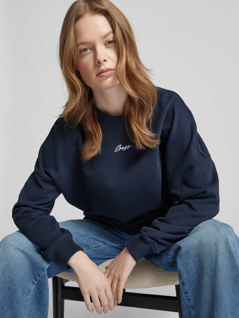 Boss Orange Sweatshirt met labelstitching model ´Esweaty'