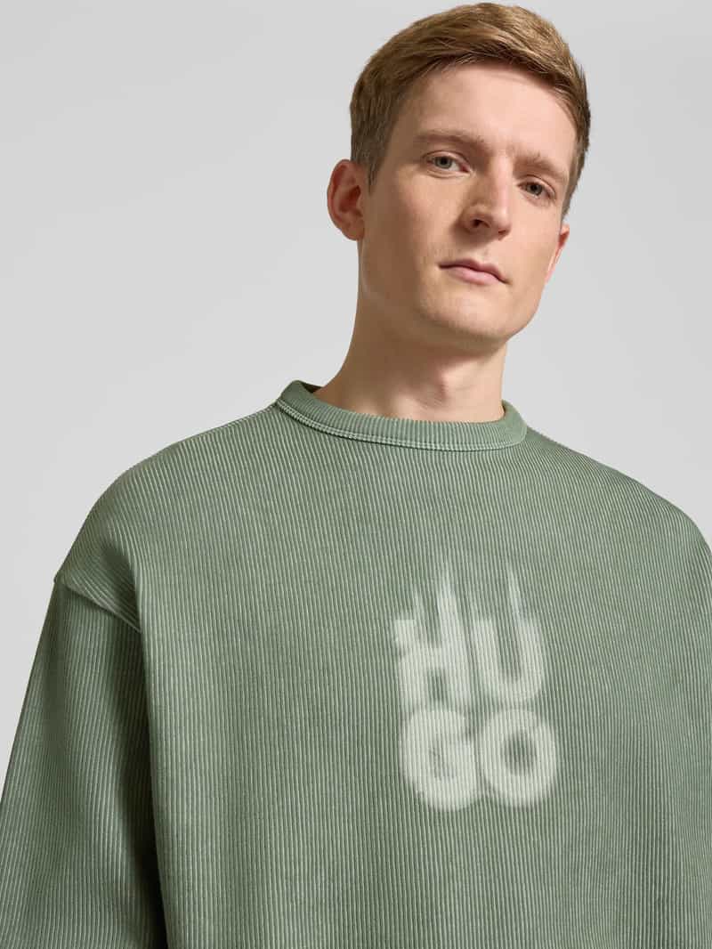 HUGO Sweatshirt met labelprint model 'Dinkam'