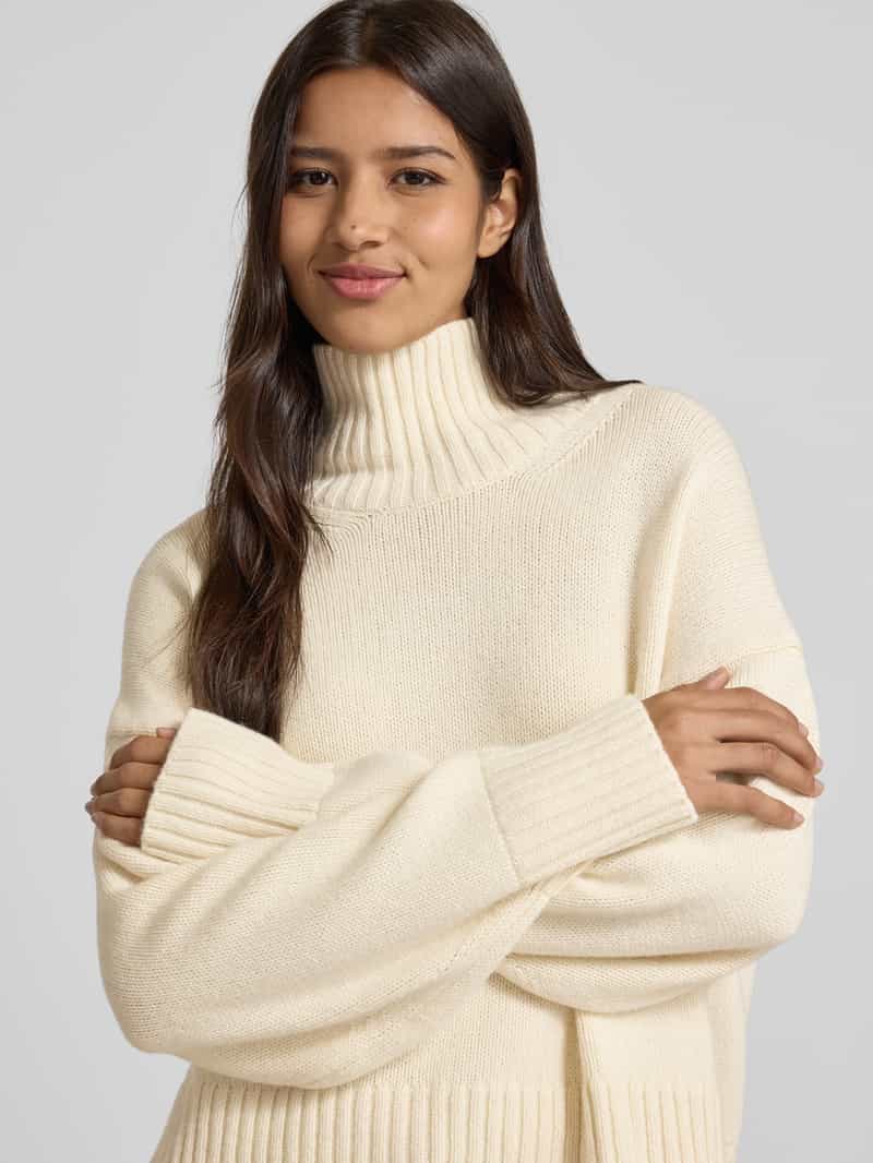 LANIUS Oversized gebreide pullover van een mix van scheerwol en katoen