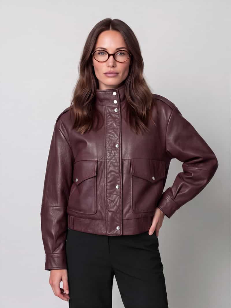 Boss Orange Leren jack met opstaande kraag model 'C_Sabea1'