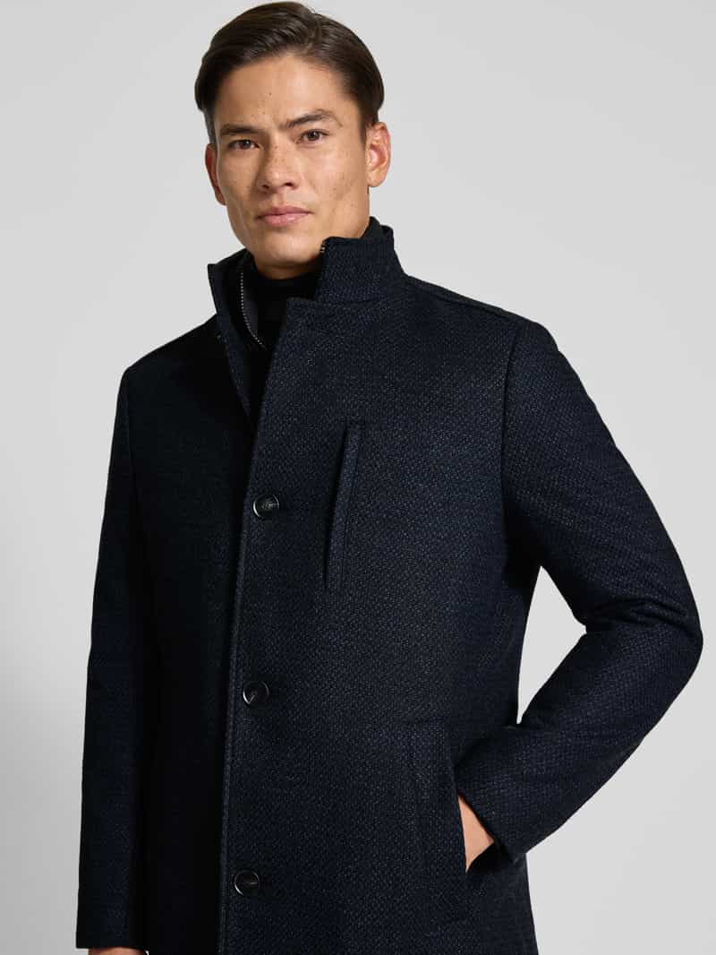 MCNEAL Regular fit lange wollen jas met opstaande kraag