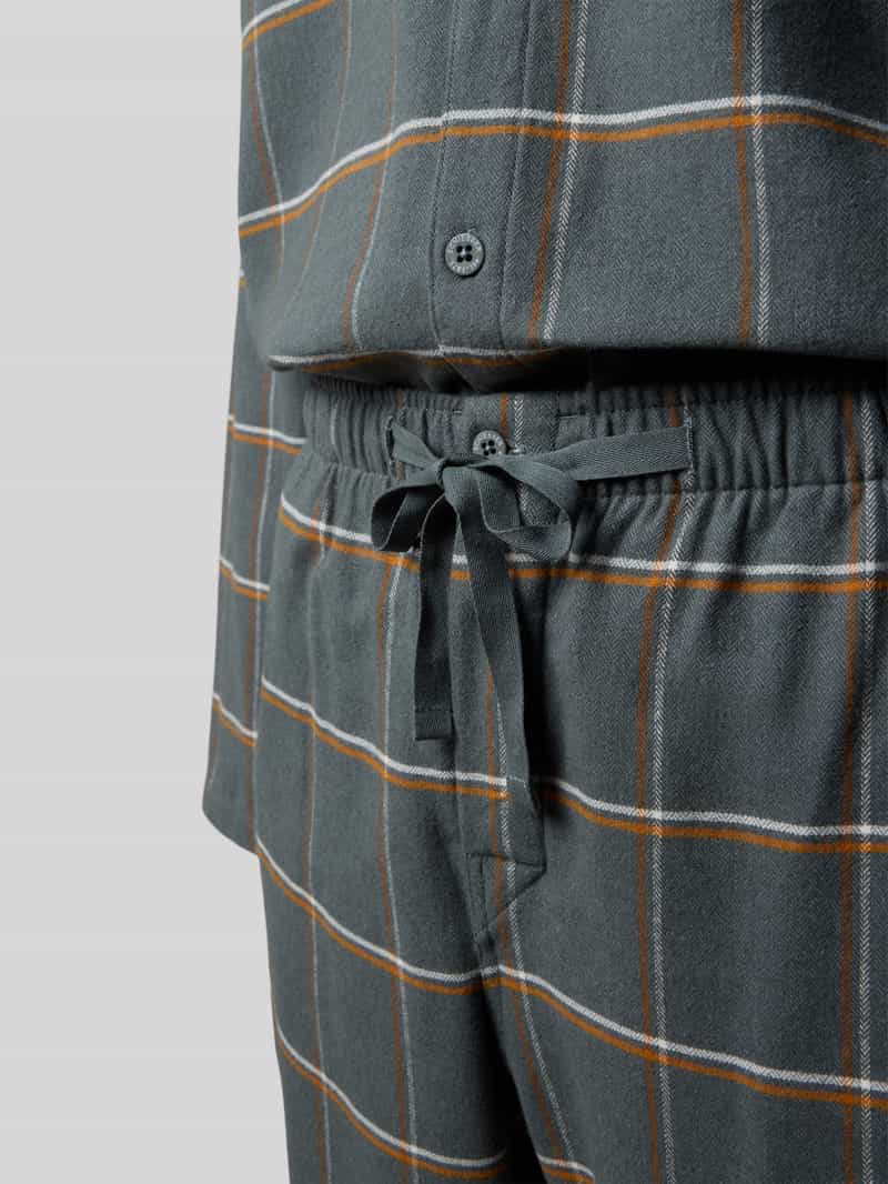 Schiesser Relaxed fit pyjama met kentkraag