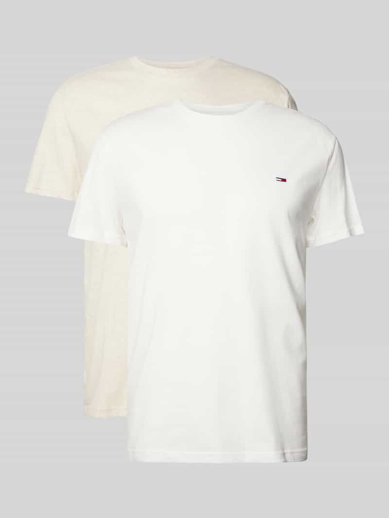 Tommy Jeans Slim fit T-shirt met labelprint in een set van 2 stuks