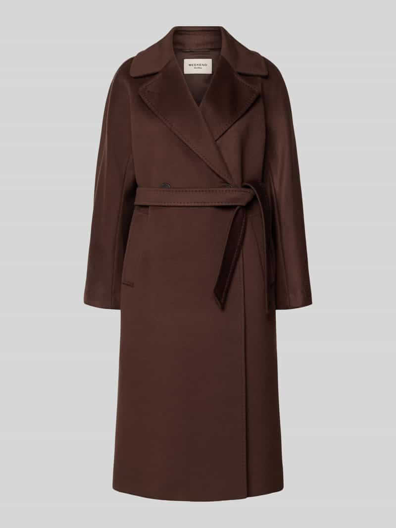 Weekend Max Mara lange wollen jas met strikceintuur model 'WKDRESINA'