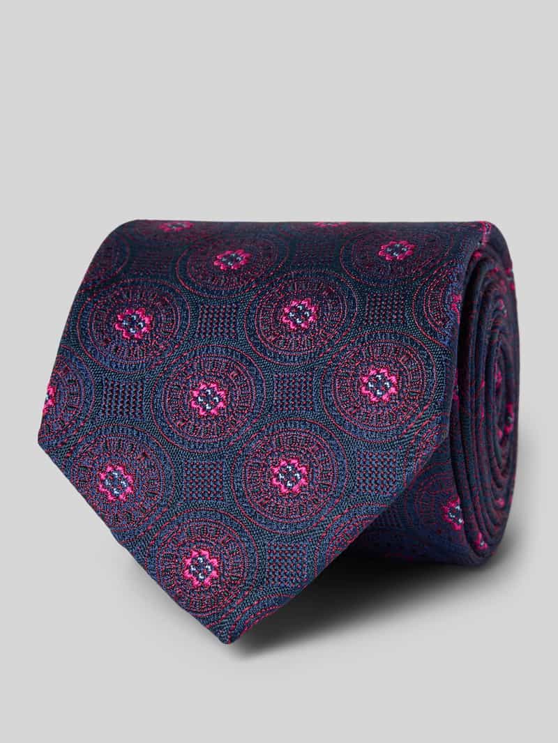 Monti Zijden stropdas met all-over print (7 cm)