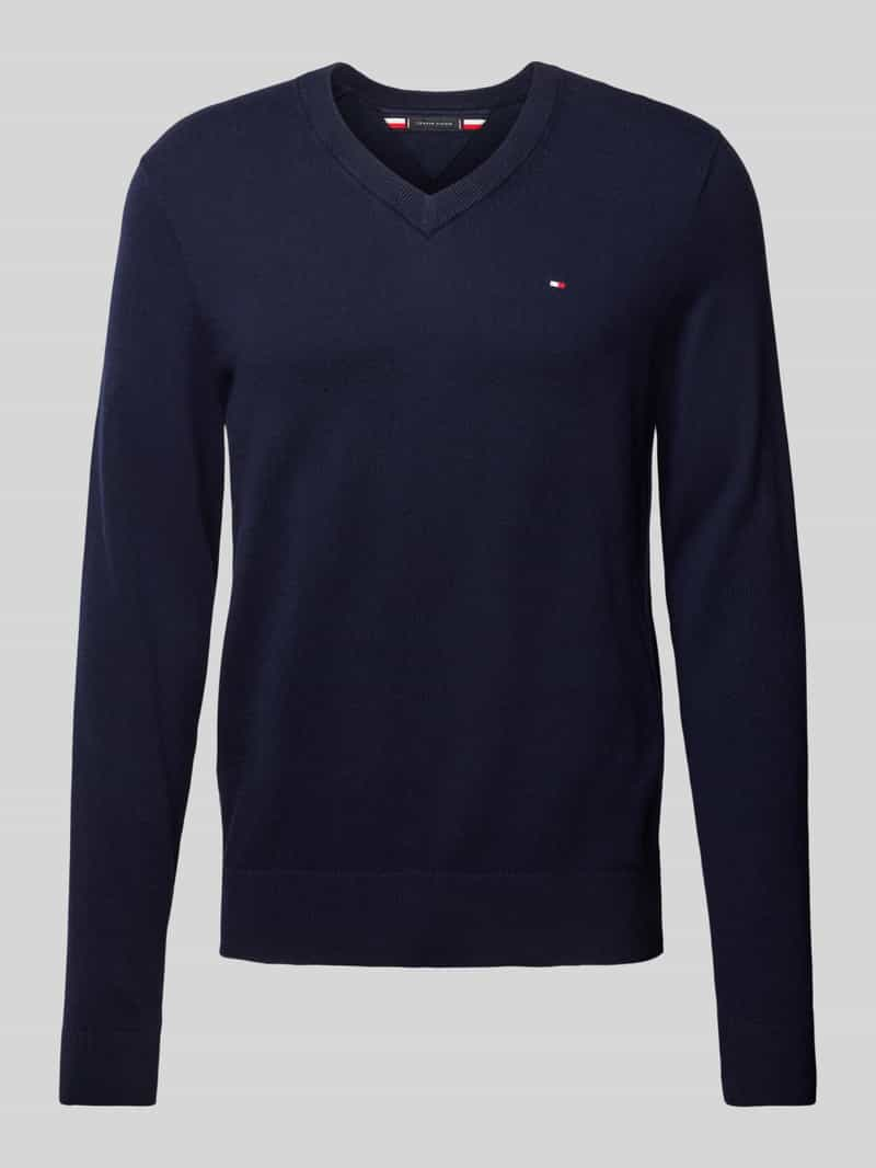 Tommy Hilfiger Gebreide pullover met logostitching, model 'PIMA'