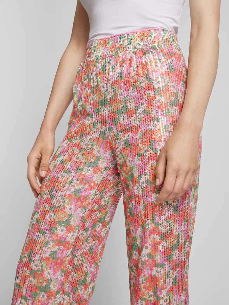 YAS Flared stoffen broek met pailletten model 'KAIA'
