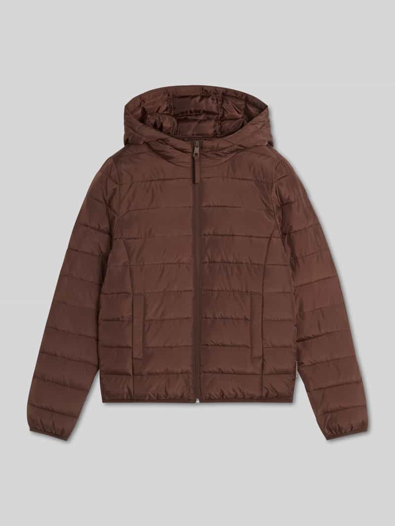 Tom Tailor Denim - Lichtgewicht gewatteerd jack met capuchon - Maat M - cool dark brown