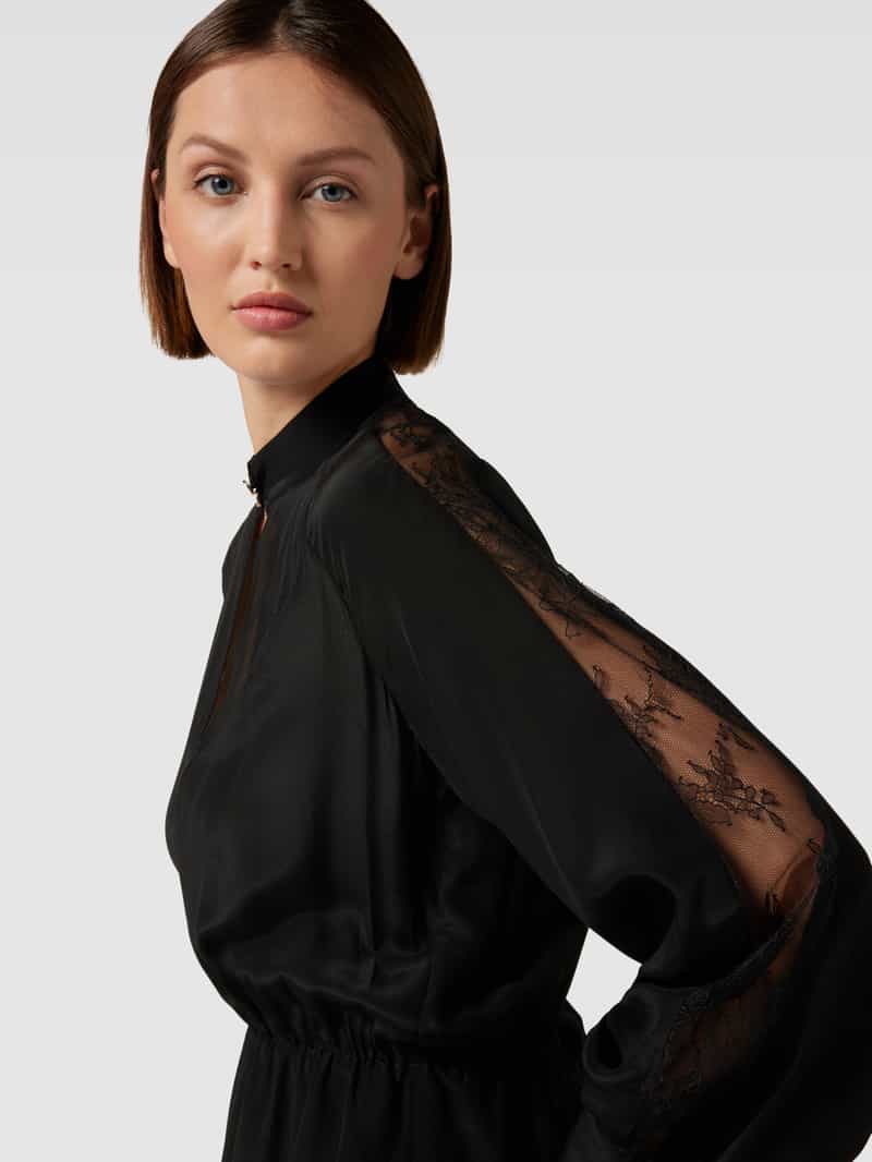 Liu Jo Black Knielange cocktailjurk met opstaande kraag model 'ABITO'