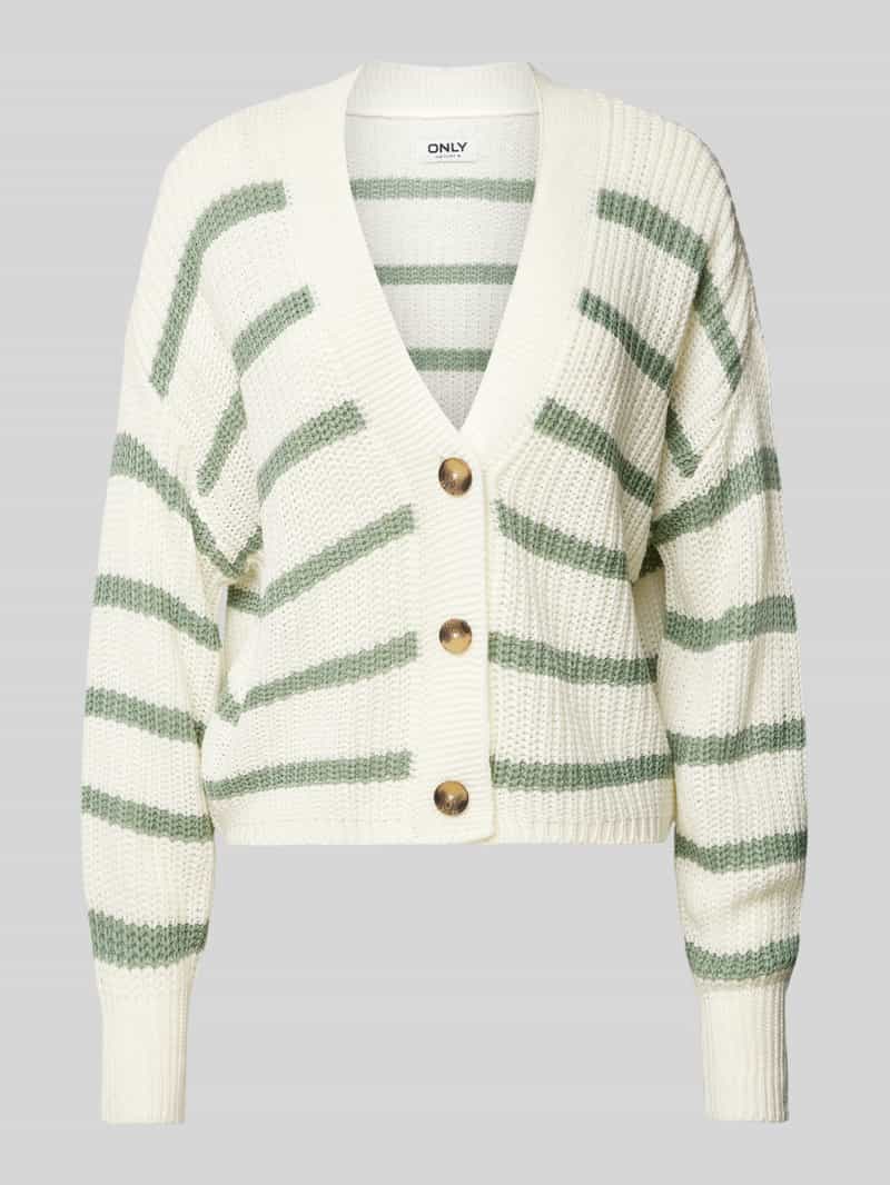 Only Regular fit gebreid jack met streepmotief model 'CAROLNICE'