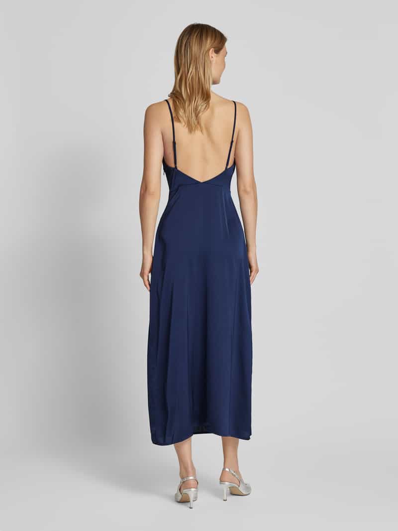 Vila Maxi-jurk met cascadehals, model 'RAVENNA' marineblauw, foto 3