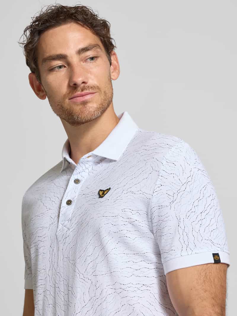 PME Legend Regular fit poloshirt van puur katoen met labelstitching