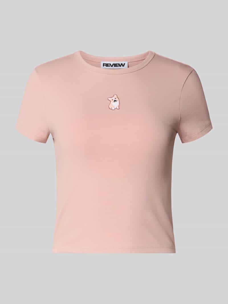 T-shirt met motiefstitching