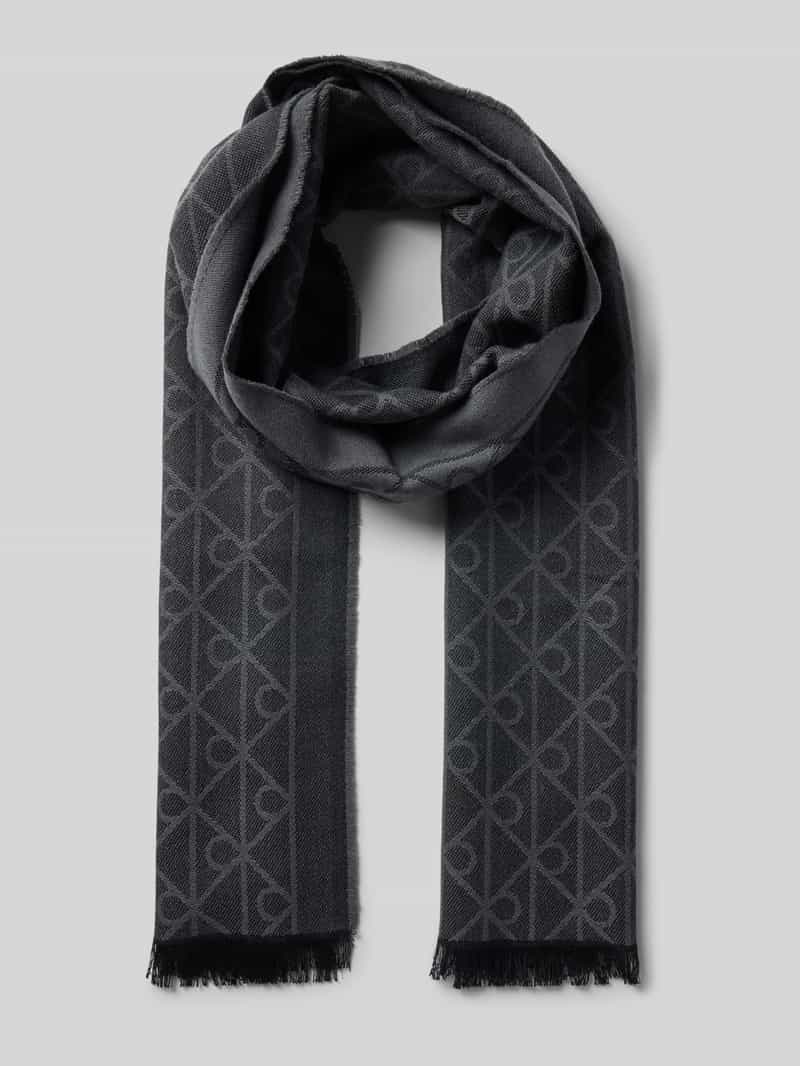CK Calvin Klein Wollen sjaal met all-over stitching model 'Tonal'