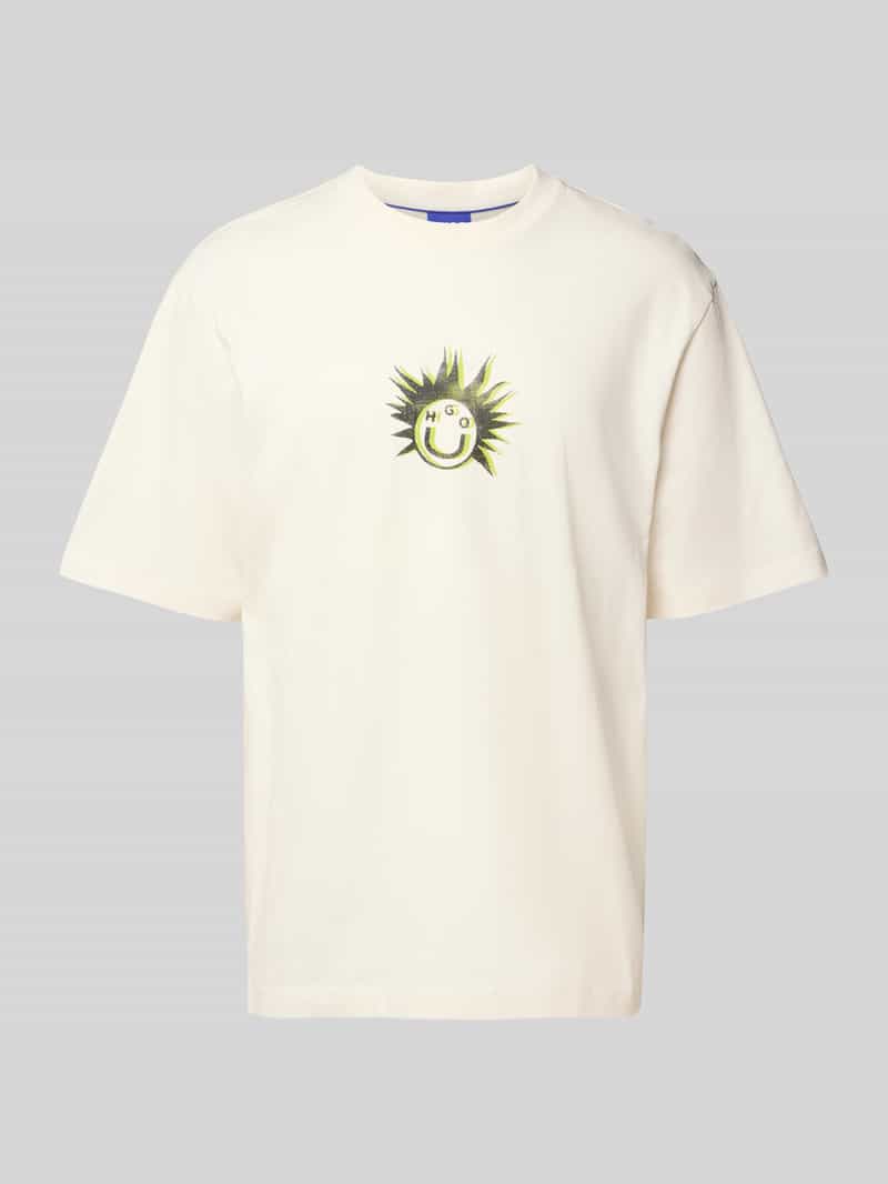 Hugo Blue Regular fit T-shirt van puur katoen