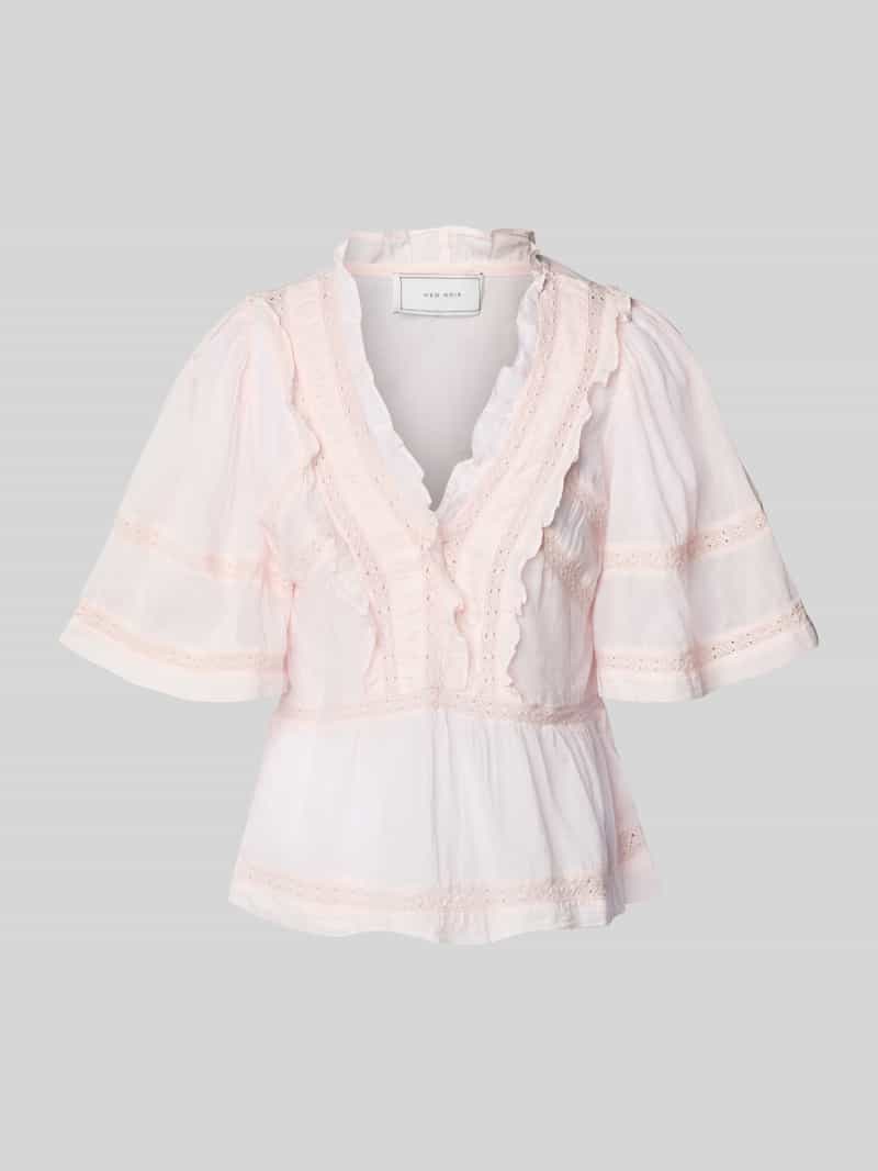 NEO NOIR Regular fit blouse met gehaakt kant model 'Evienne'
