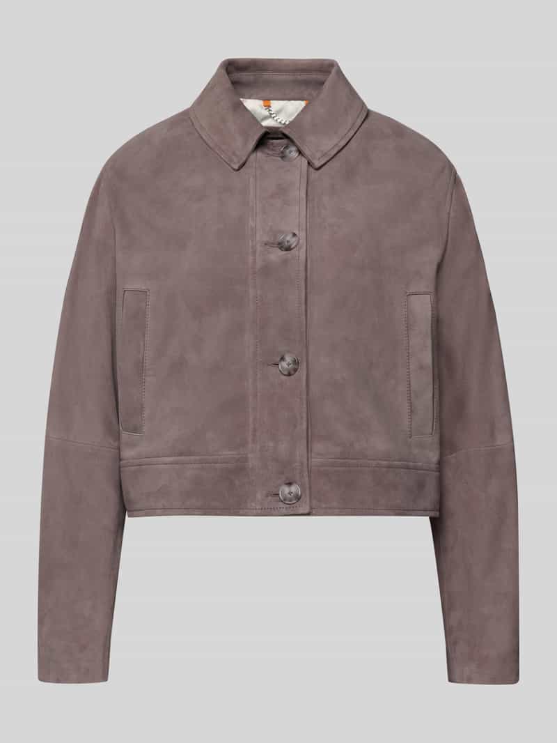 Slim fit leren jack van echt geitenleer Model 'SADELA'