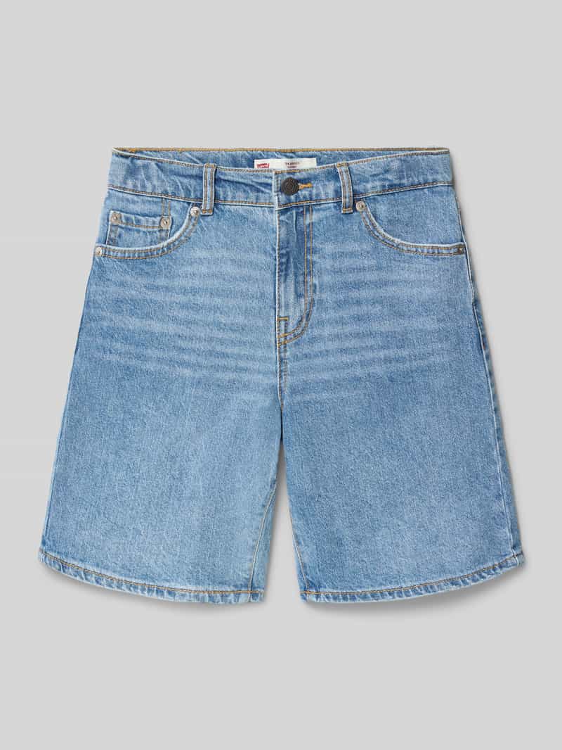 korte jeans in loose fit van katoenmix