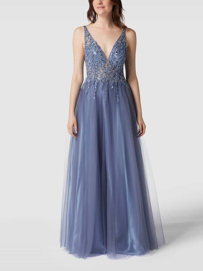 Avondjurk in maxilengte van tule Mascara