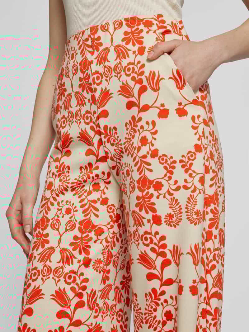 Ichi Straight leg stoffen broek met elastische band model 'KATE'