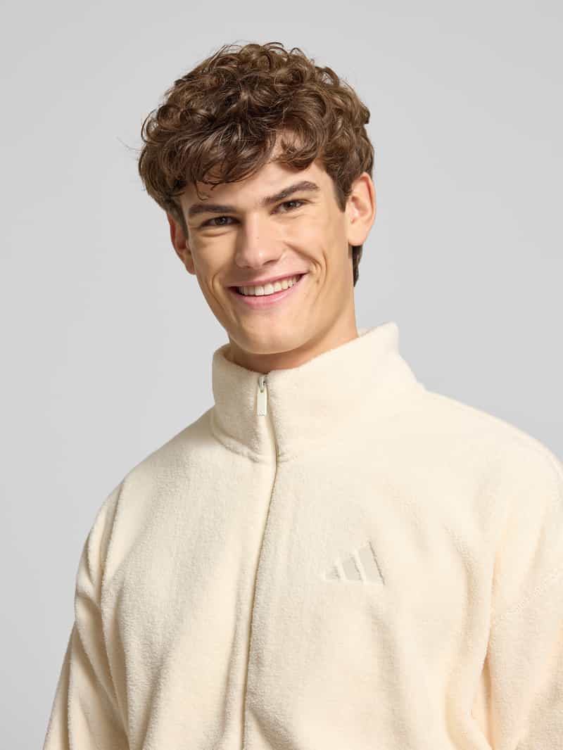 adidas Sportswear Fleecejack met opstaande kraag en labelstitching