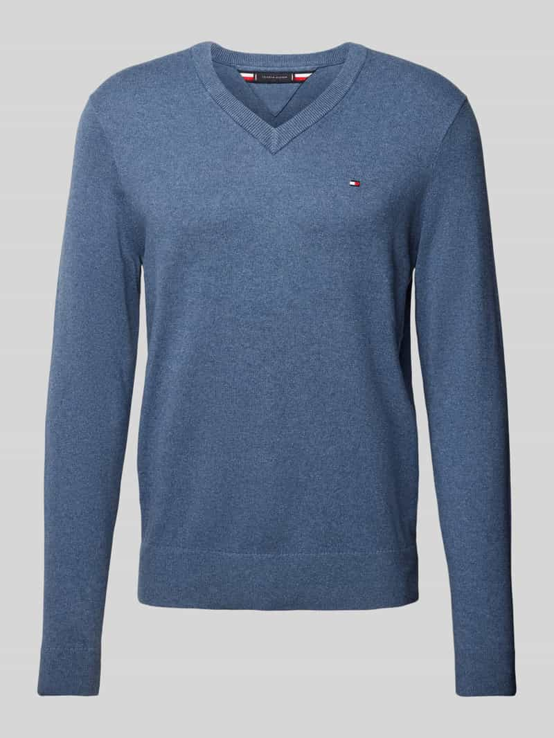 Tommy Hilfiger Gebreide pullover met logostitching, model 'PIMA'