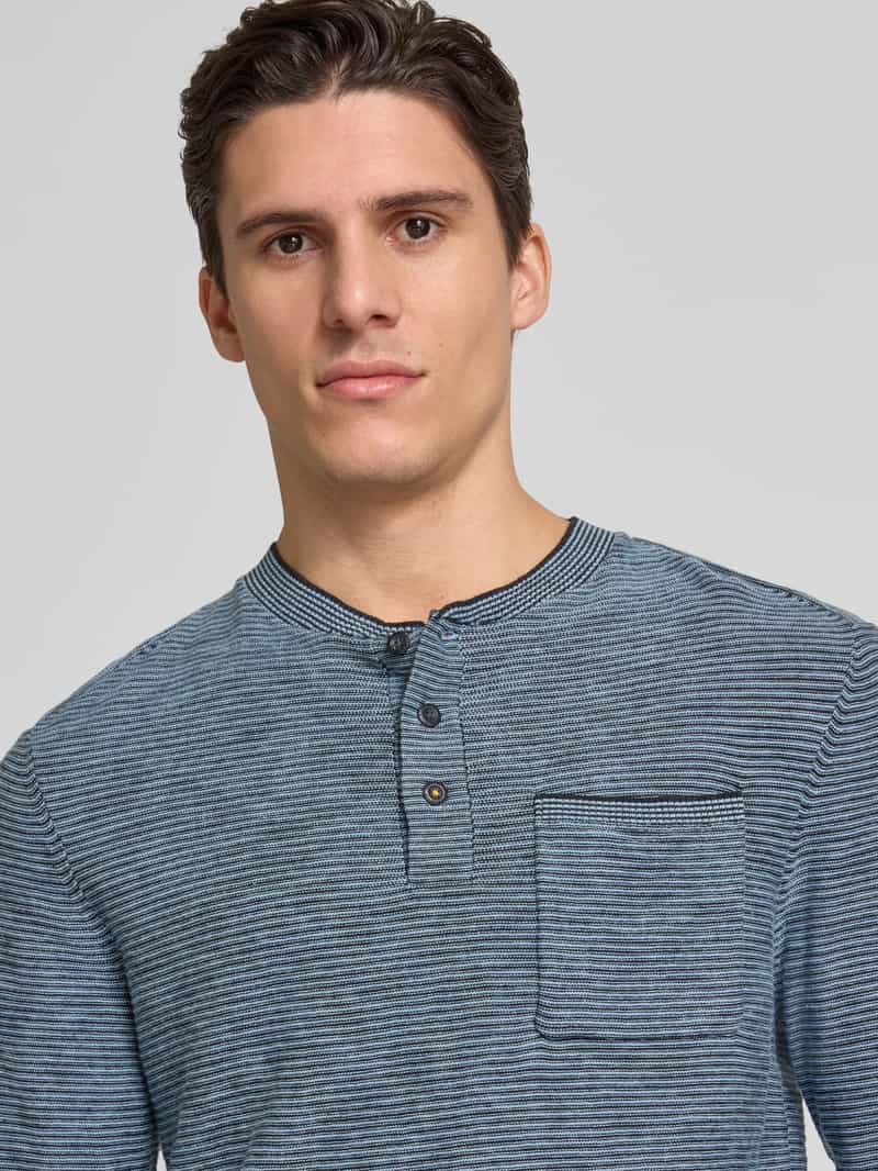 camel active Gebreide pullover met borstzak model 'Henley'