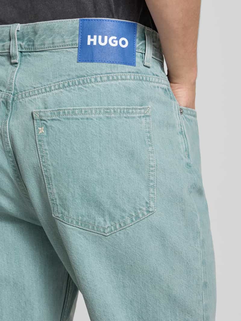 Hugo Blue Baggy jeans met steekzakken model 'Nate'