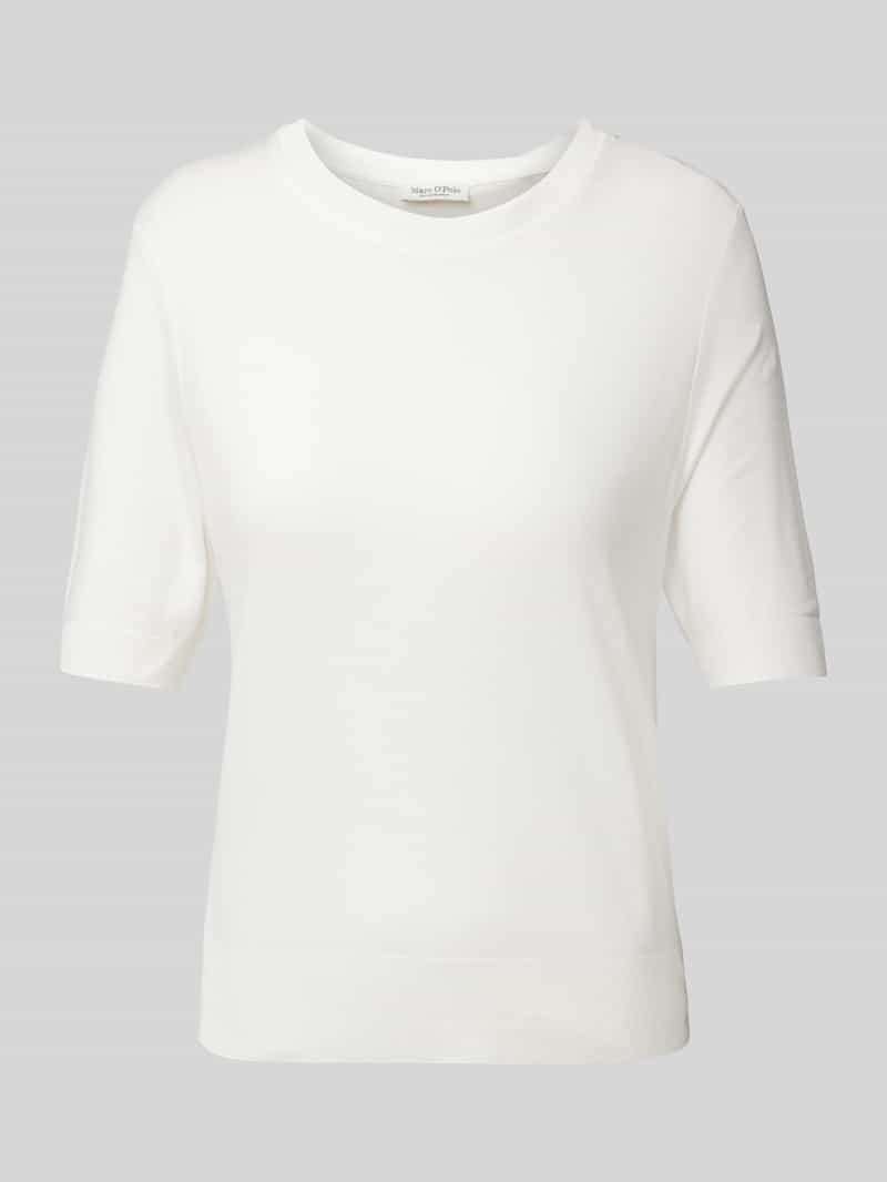 Marc O'Polo Regular fit T-shirt in een mix van lyocell en katoen met fijntricot-look