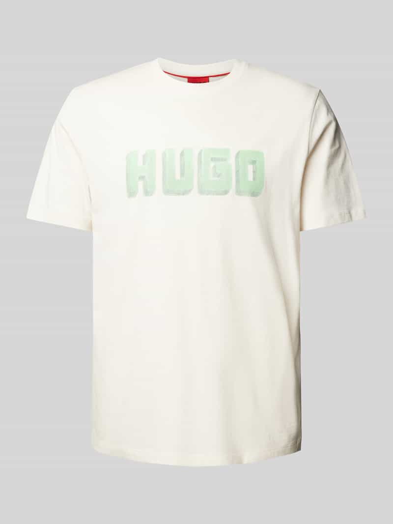 HUGO T-shirt met labelprint model 'Daqerio'