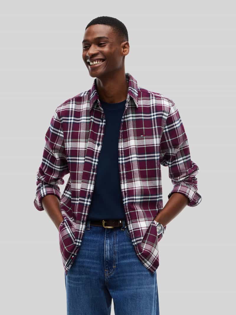 Tommy Jeans Regular fit vrijetijdsoverhemd van katoen met ruitmotief