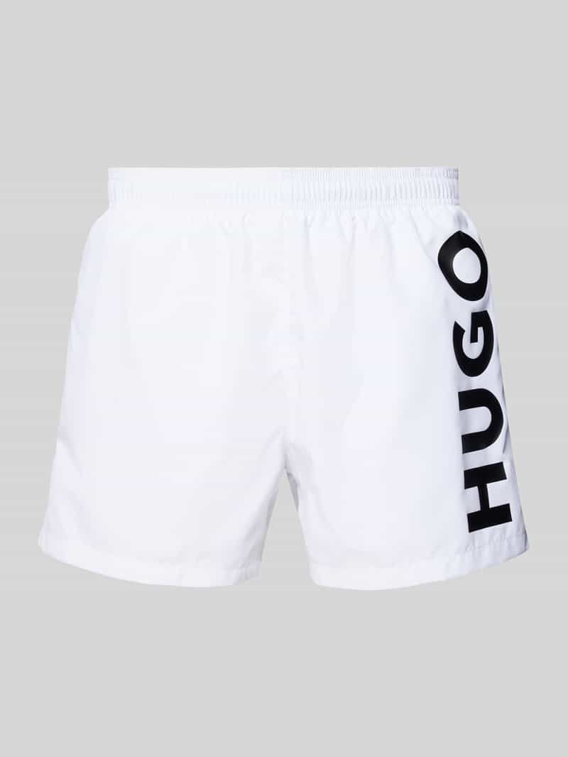 HUGO underwear Zwemshort ABAS zijwaarts met grote hugo logo-print
