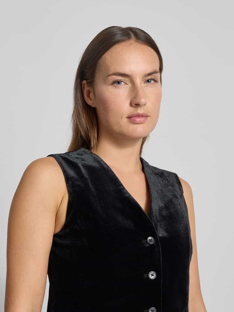 Vero Moda Regular fit fluwelen gilet met enkele knoopsluiting model 'SHANNA'