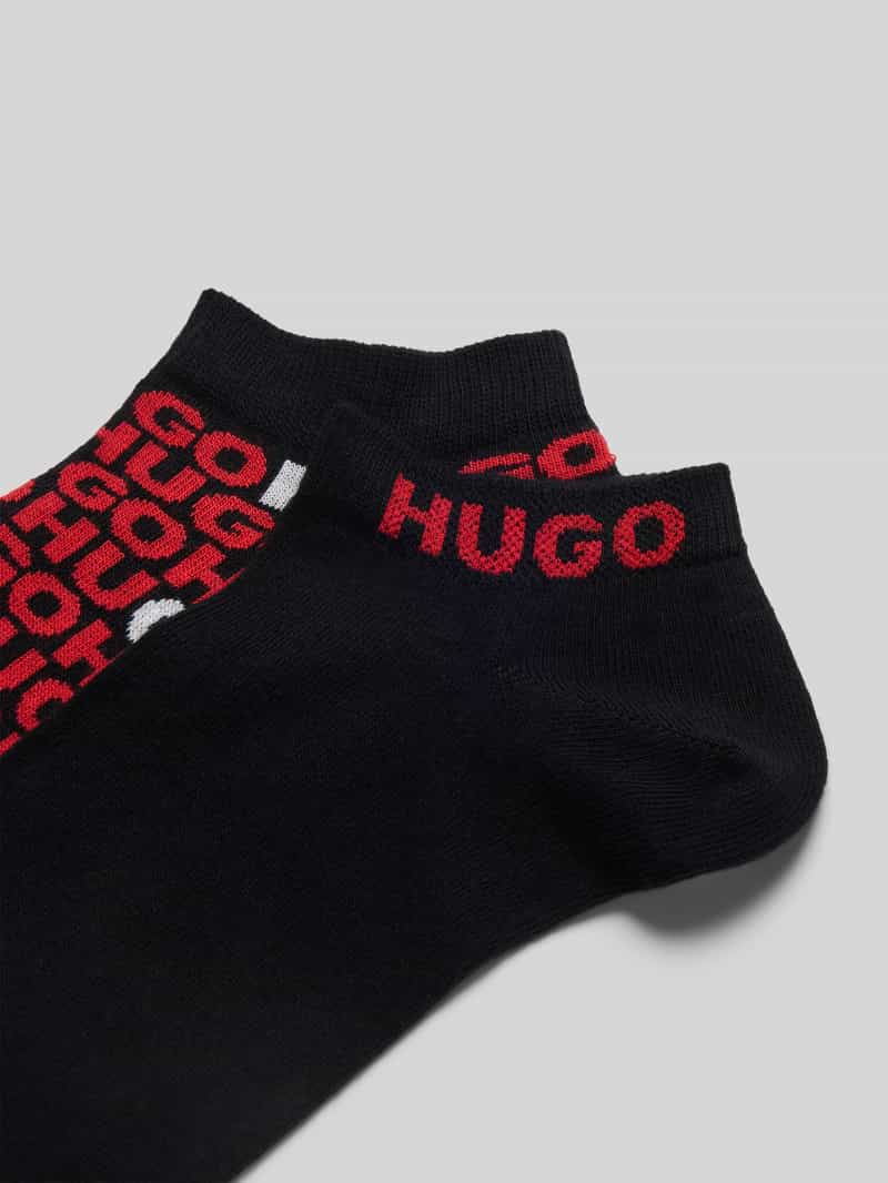 HUGO Sneakersokken met labeldetail in een set van 2 paar