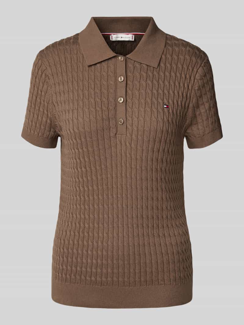 Tommy Hilfiger Regular fit gebreid shirt met kabelpatroon