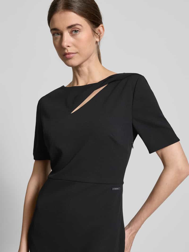 Calvin Klein Womenswear Knielange jurk met knoopdetail model 'SCUBA'