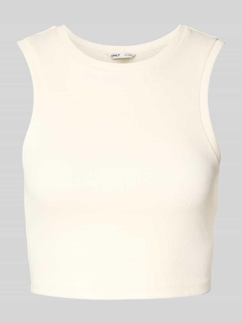 Only Korte top met ronde hals, model 'VILMA'