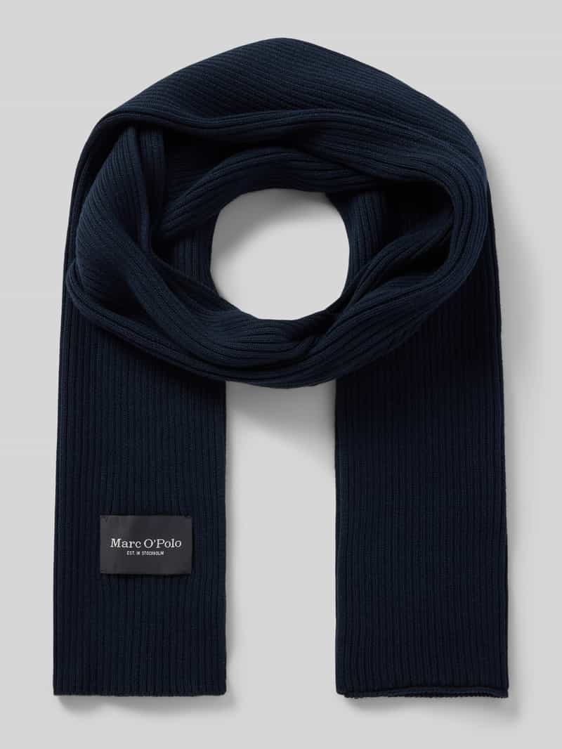 Marc O'Polo sjaal Knitted Scarf Dark Navy donkerblauw