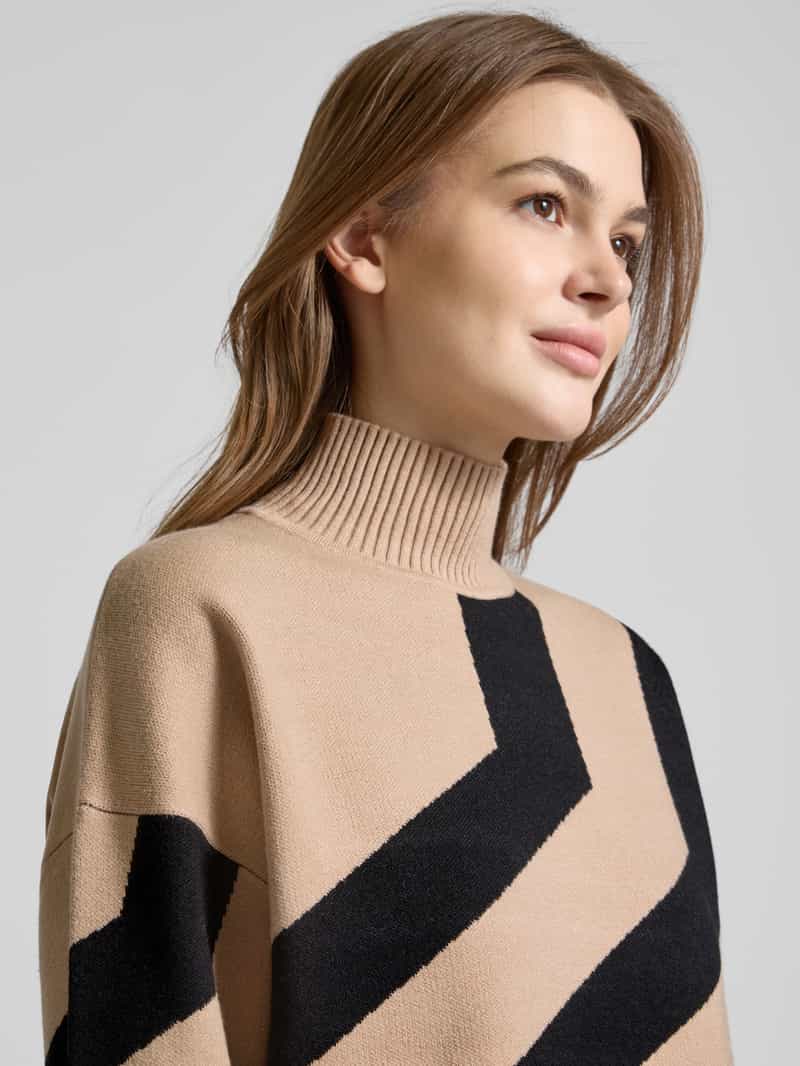 Apricot Oversized gebreide pullover met opstaande kraag