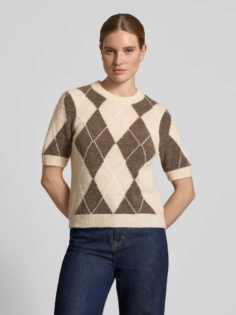 Y.A.S. Gebreide pullover van wolmix met 1/2-mouwen model 'JOHI' beige, foto 3