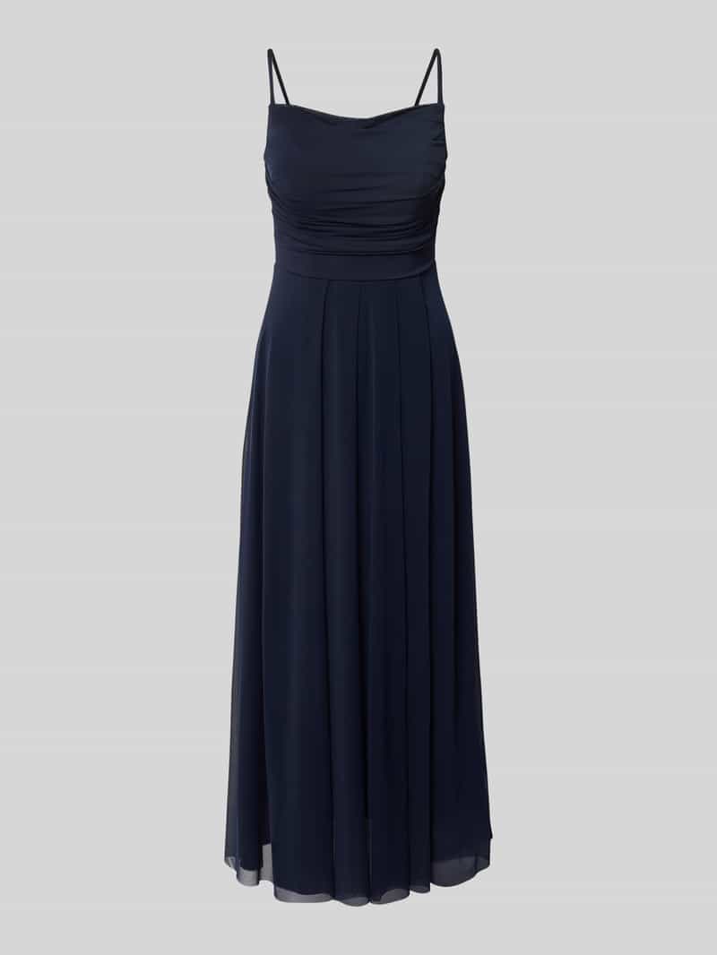 TROYDEN COLLECTION Cocktailjurk met spaghettibandjes en plooien