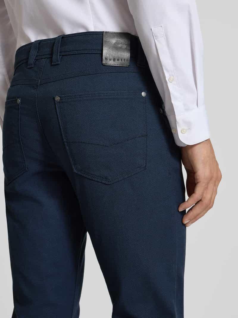 Bugatti Gekleurde broek met stretch