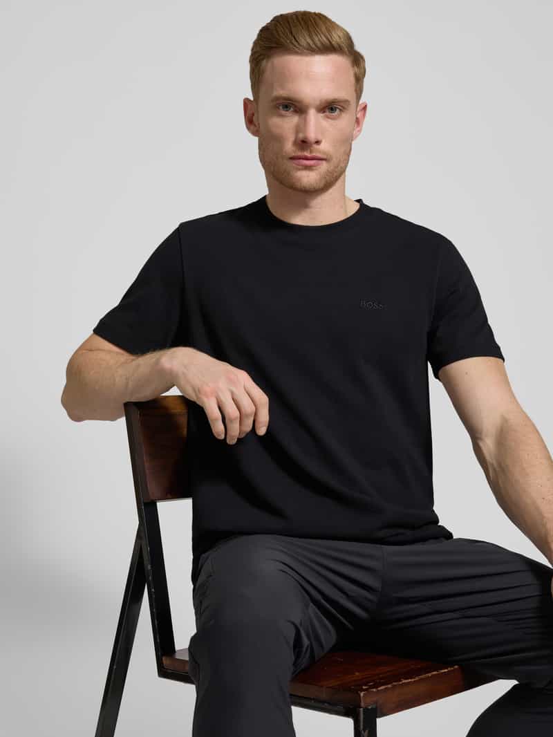 BOSS Green T-shirt met labelstitching model 'Taddy'