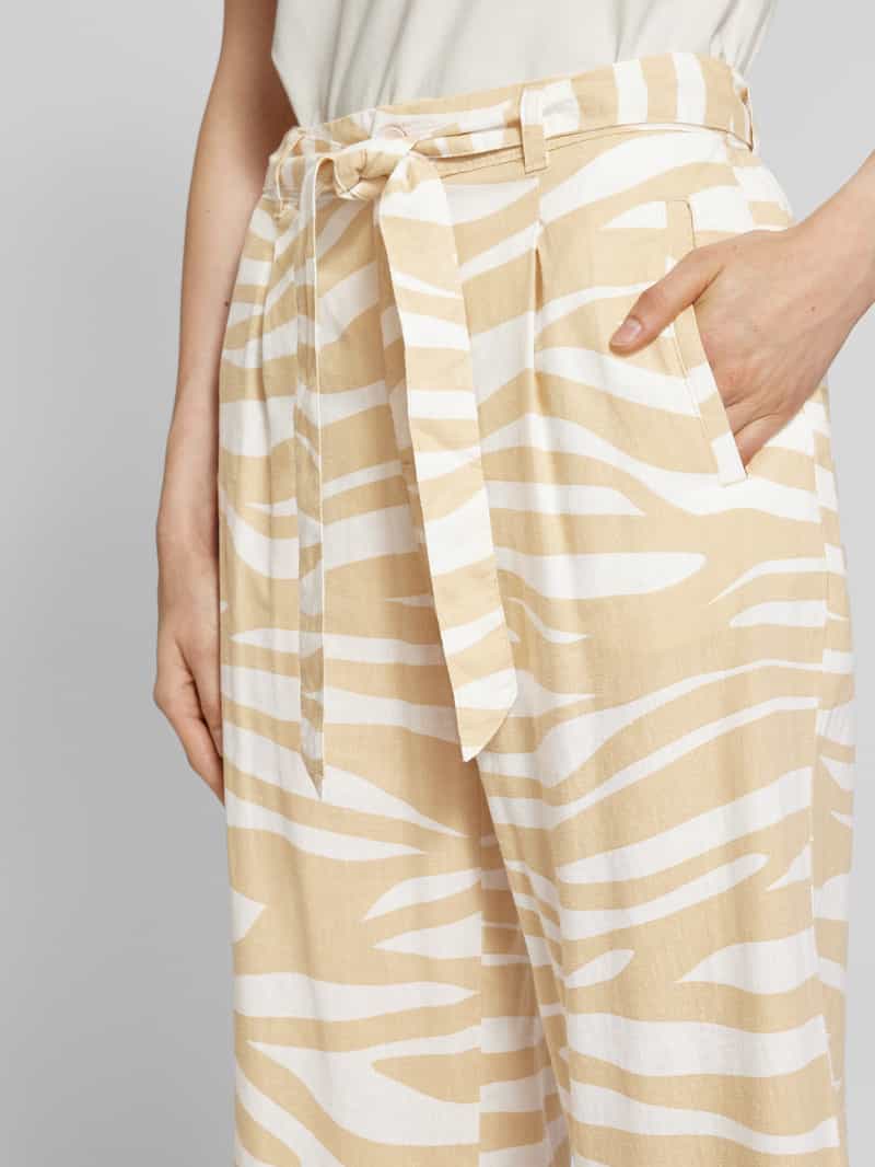 s.Oliver RED LABEL Wide leg linnen broek met verkort model