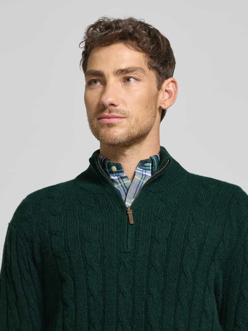 Polo Ralph Lauren Gebreide pullover van kasjmier met opstaande kraag en ritssluiting