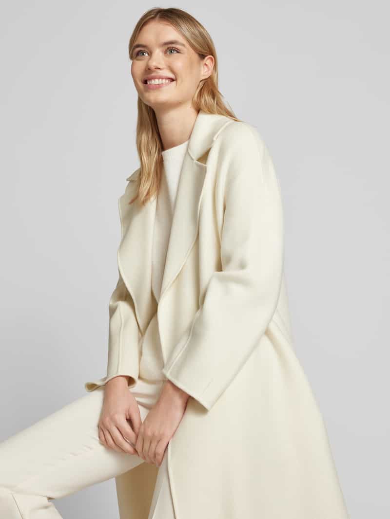 Max Mara Studio Lange wollen jas met opstaande kraag en kasjmier model 'CLES'