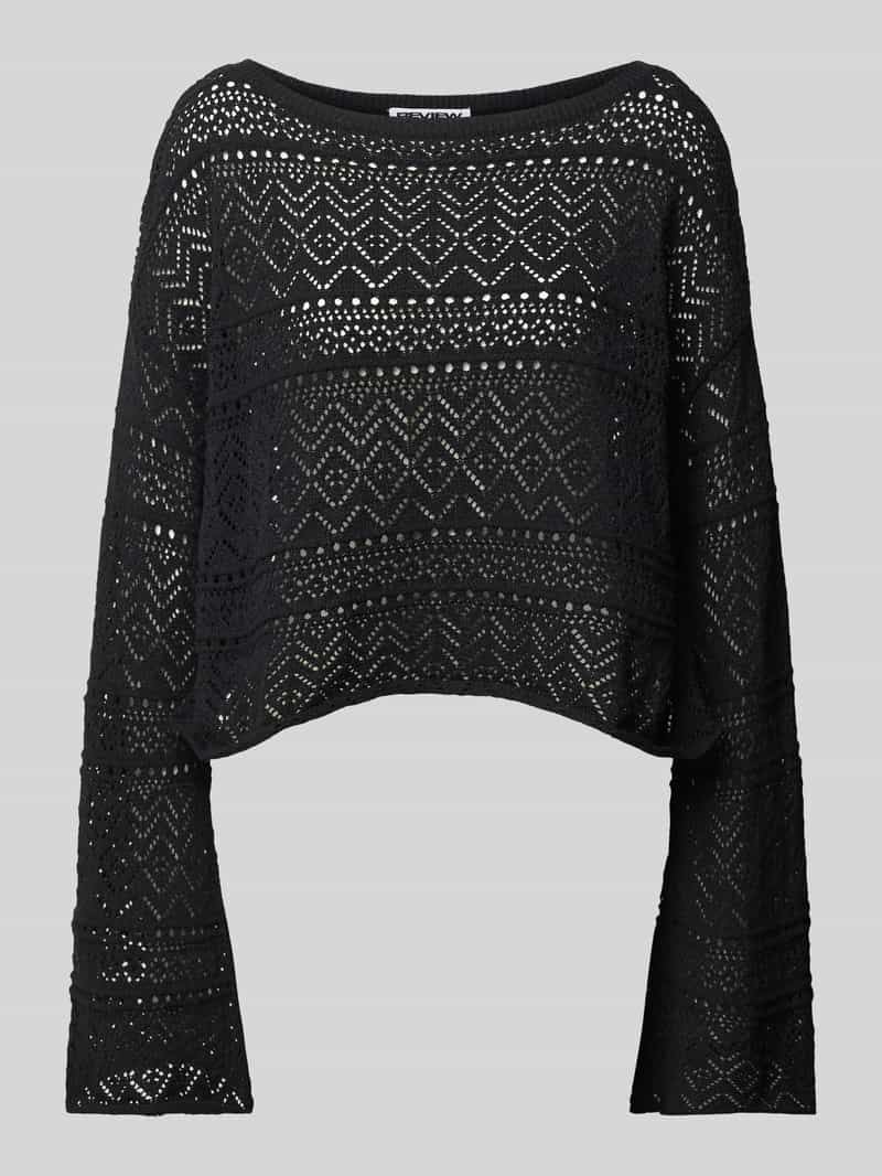 Gebreide pullover met ajourpatroon