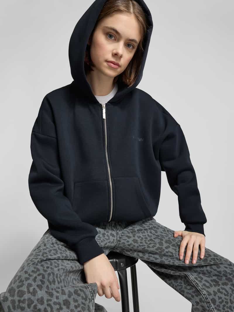 Review Oversized sweatjack met labelprint