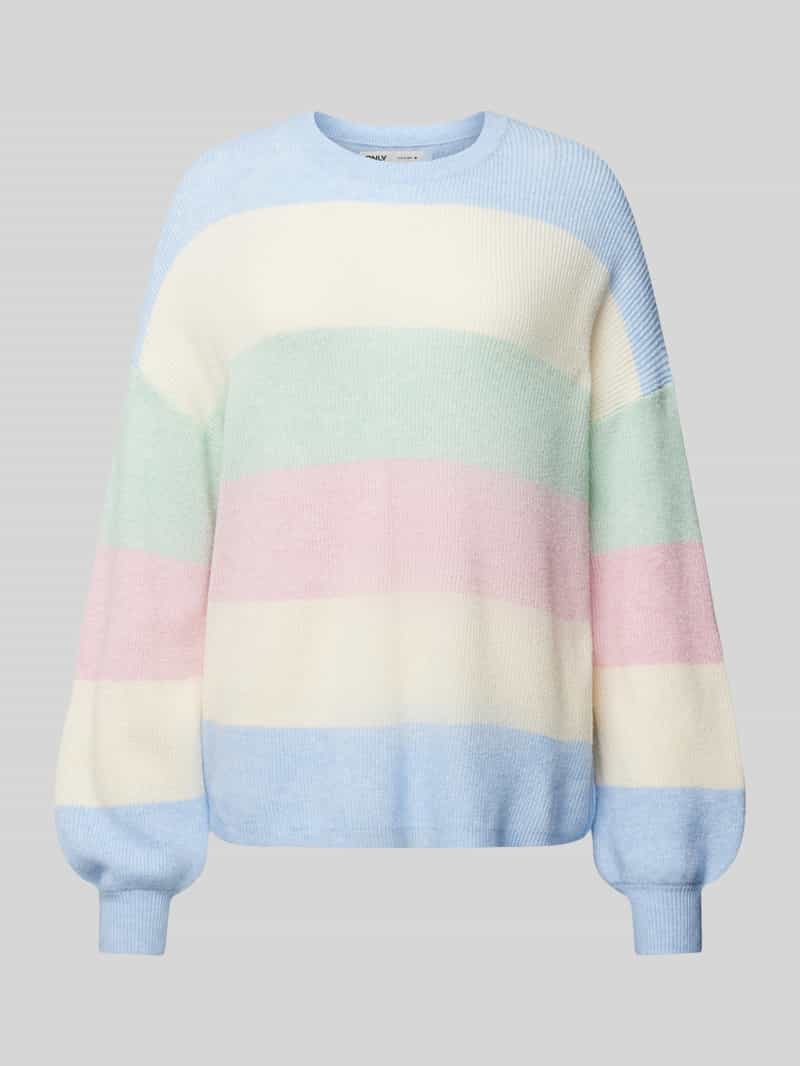 Gestreepte pullover met ronde hals, model 'ATIA'